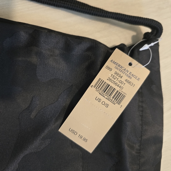NWT American Eagle Camo String Backpack Black Blue - Picture 4 of 5